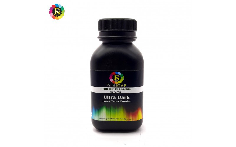 PRINT STAR LASER TONER POWDER FOR HP 18A|30A UNIVERSAL 50GM (ULTRA DARK)